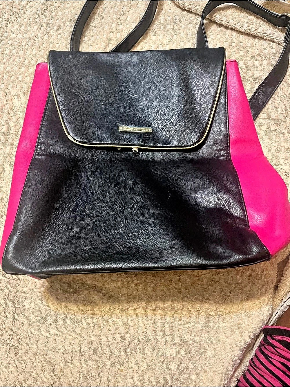 Juicy Couture Colorblock Shoulder Bag Black & Pink